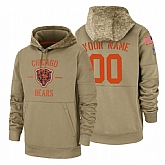 Chicago Bears Customized Nike Tan Salute To Service Name & Number Sideline Therma Pullover Hoodie,baseball caps,new era cap wholesale,wholesale hats